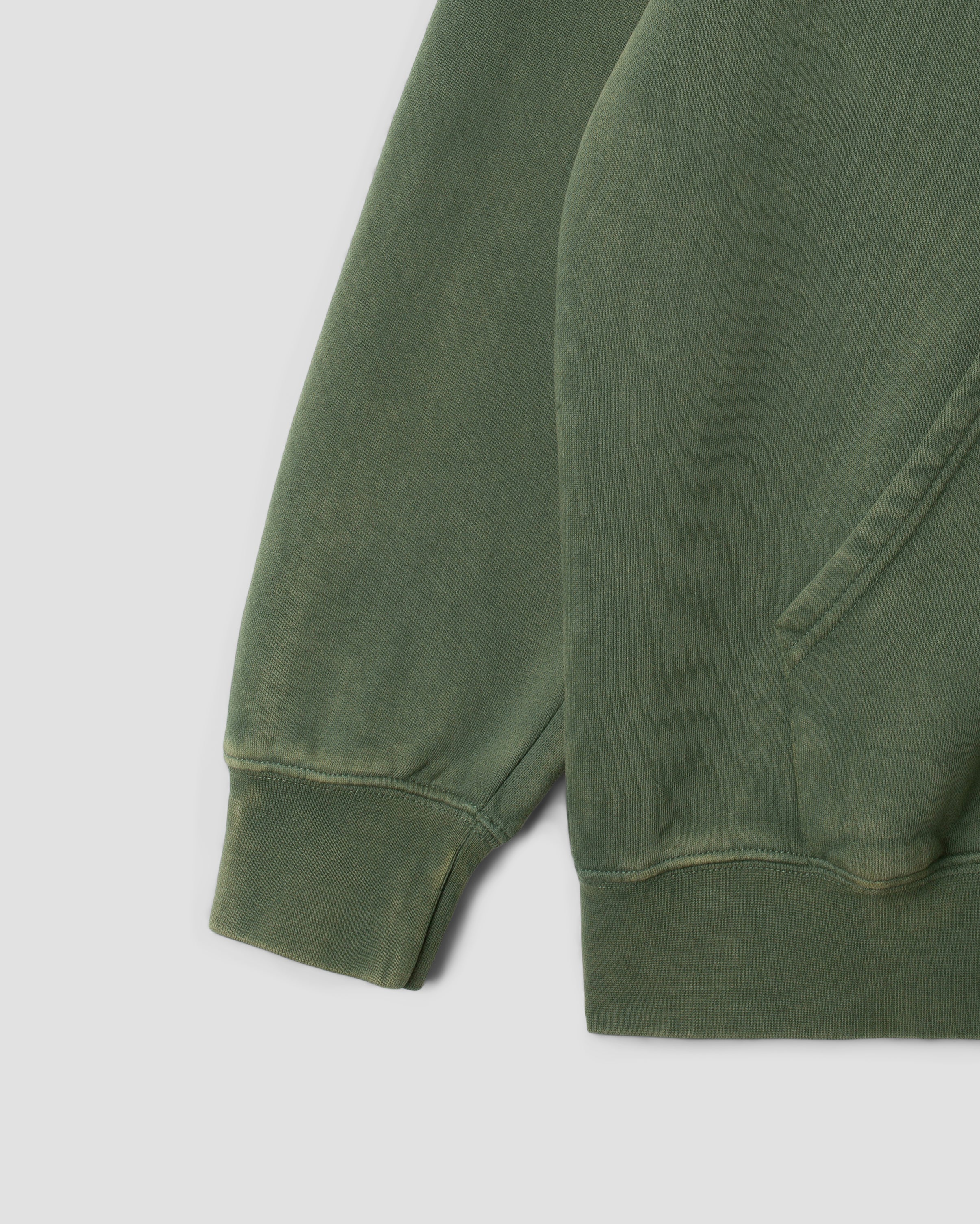 Capuche zippée avec patch (vert délavé)
