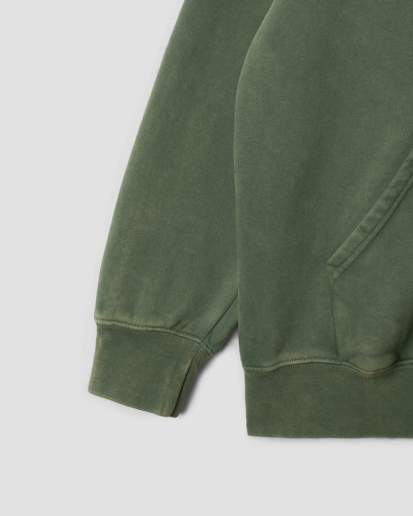 Capuche zippée avec patch (vert délavé)