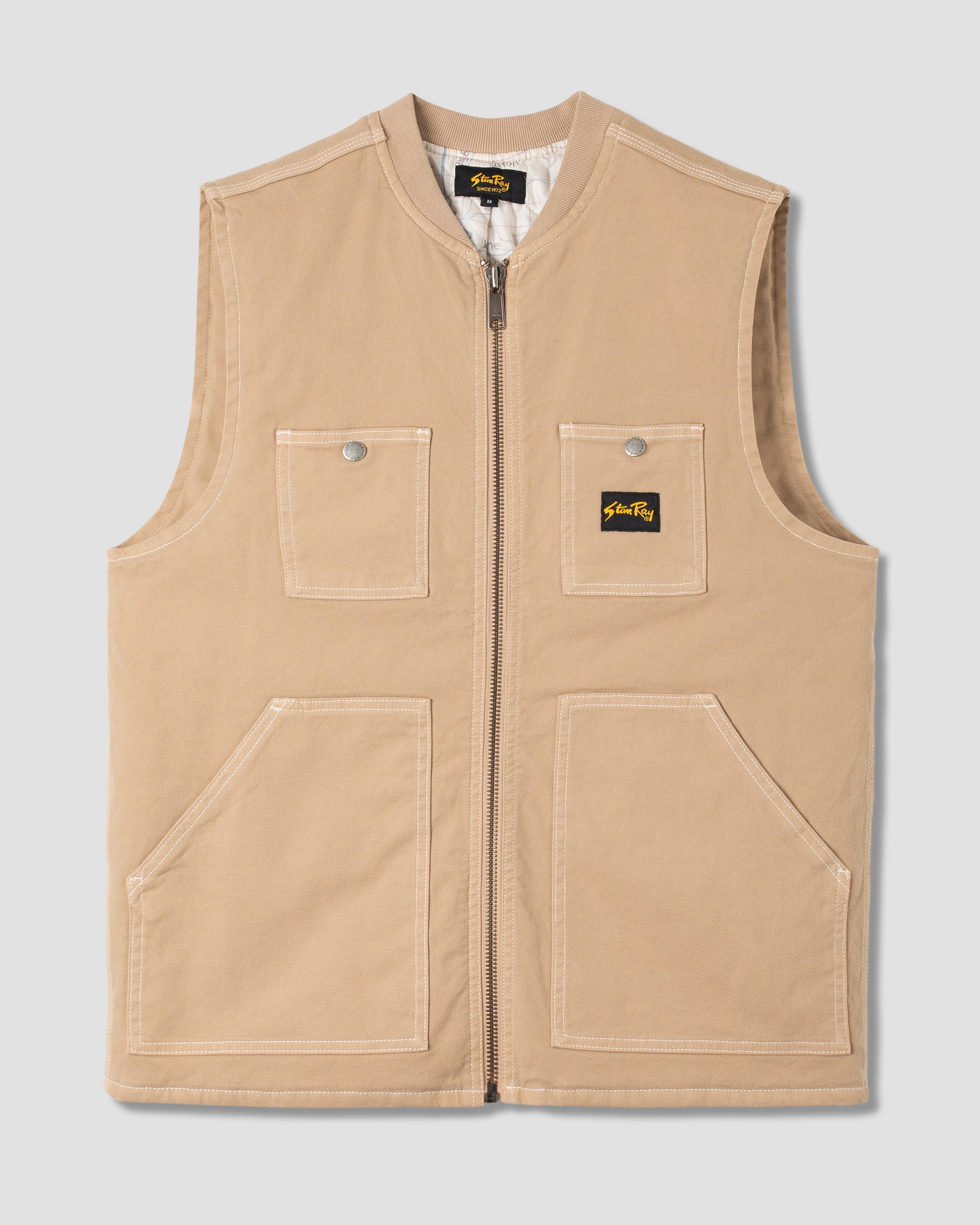Weste mit Schweinekotelettmuster (Antikes Khaki-Entenmuster)