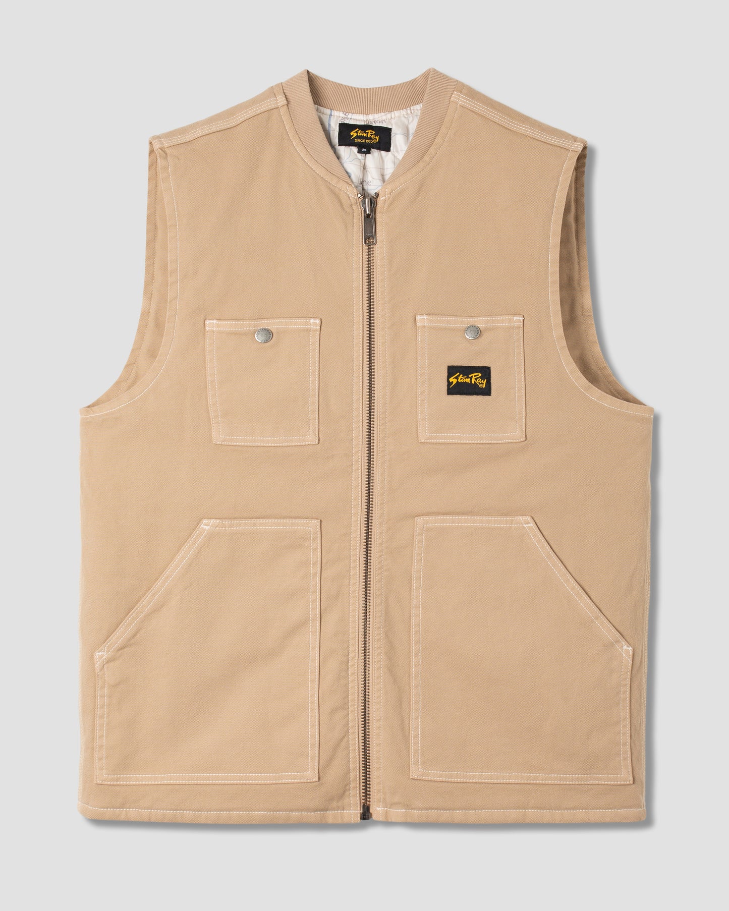 Weste mit Schweinekotelettmuster (Antikes Khaki-Entenmuster)