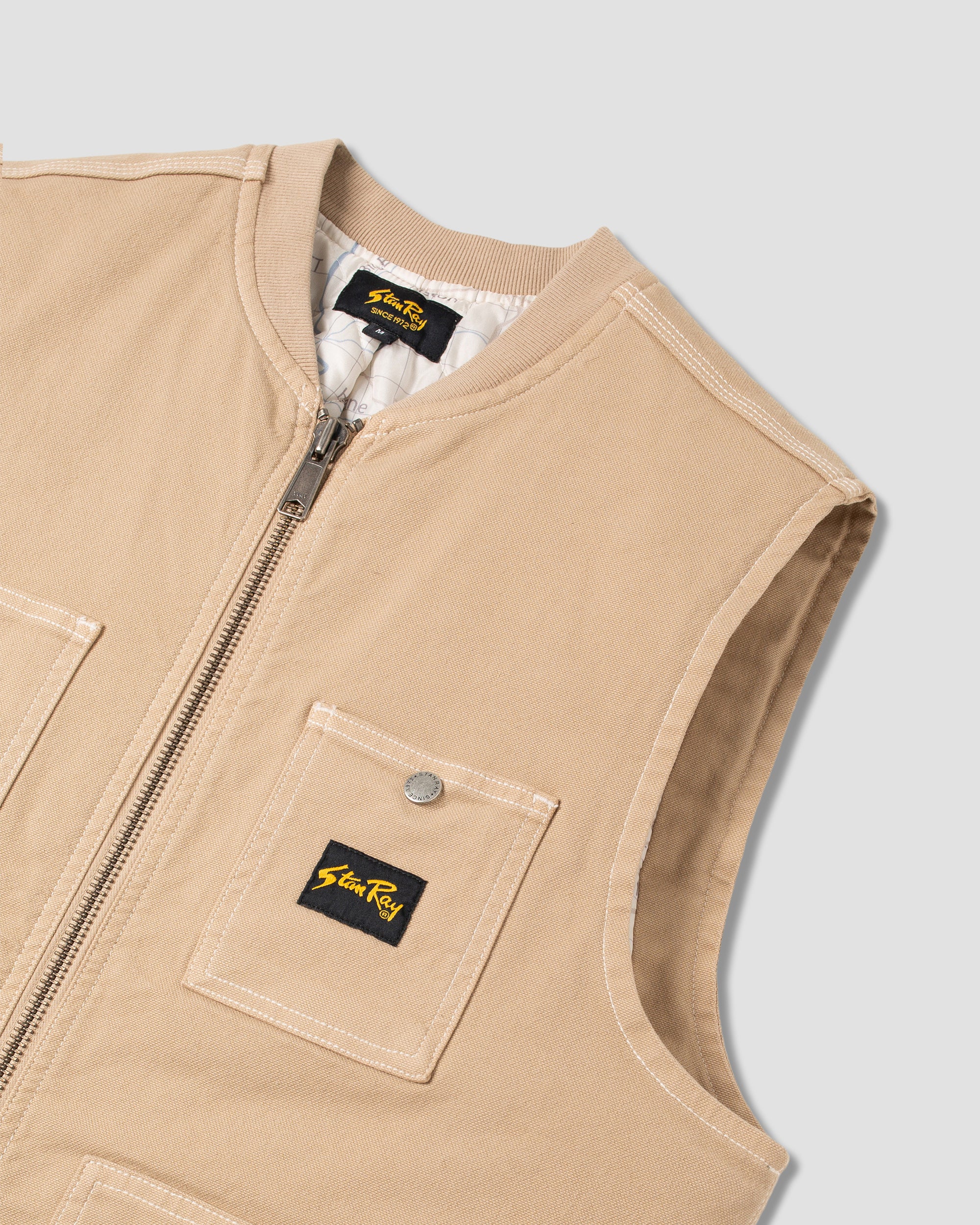 Weste mit Schweinekotelettmuster (Antikes Khaki-Entenmuster)