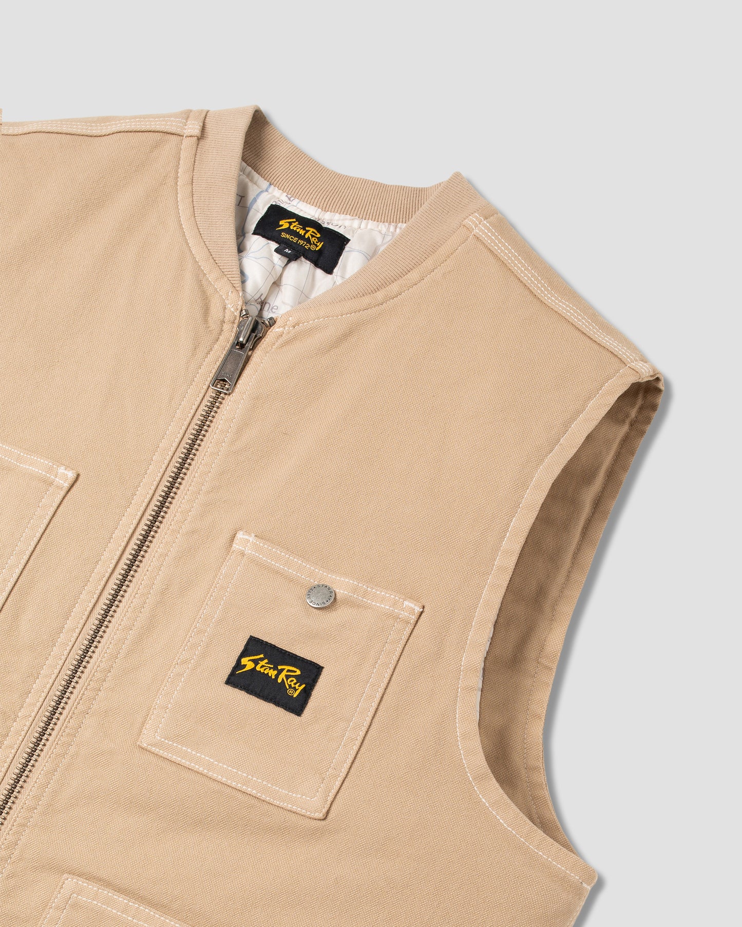 Weste mit Schweinekotelettmuster (Antikes Khaki-Entenmuster)