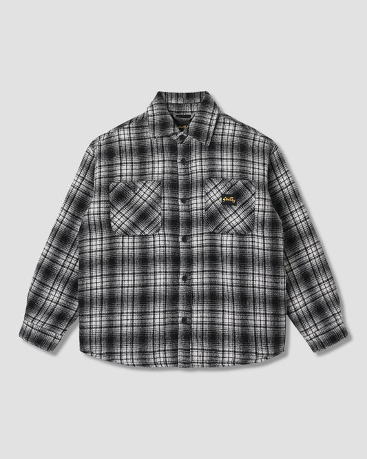 Quilted Plaid Overshirt (Blue)