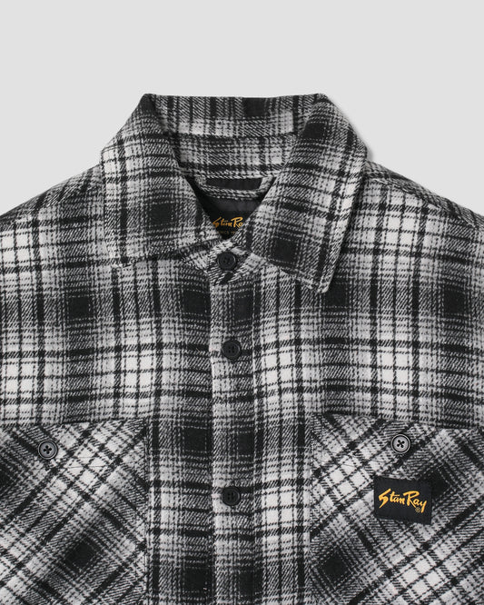 Quilted Plaid Overshirt (Blue)