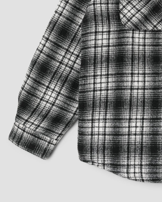 Quilted Plaid Overshirt (Blue)