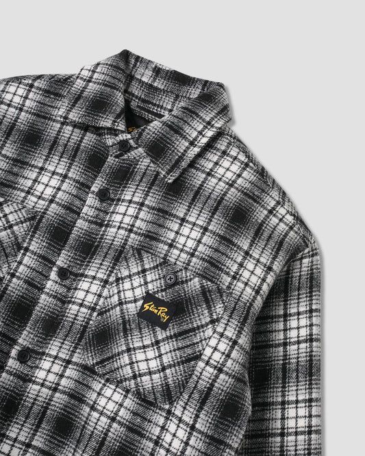 Quilted Plaid Overshirt (Blue)