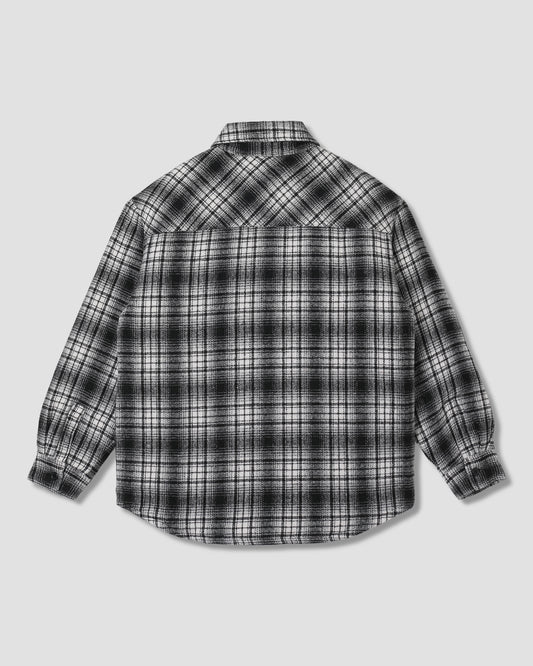 Quilted Plaid Overshirt (Blue)
