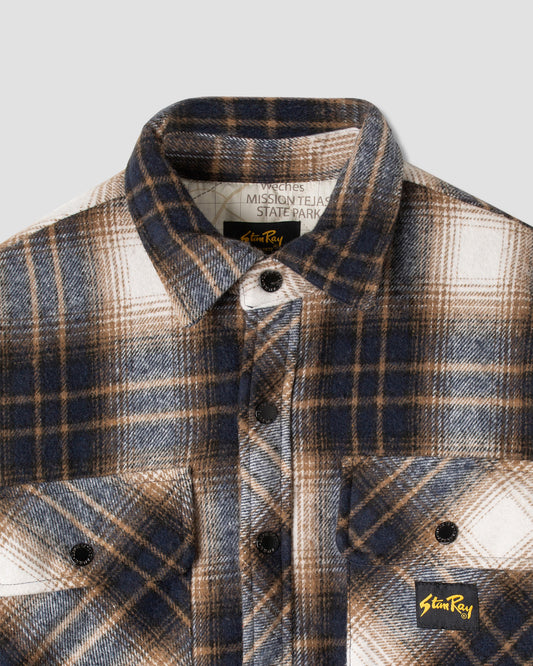 Quilted Plaid Overshirt (Navy Plaid)