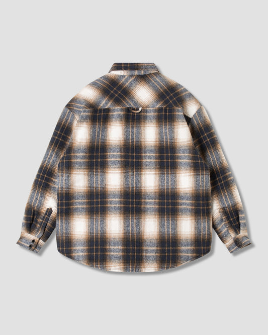 Quilted Plaid Overshirt (Navy Plaid)