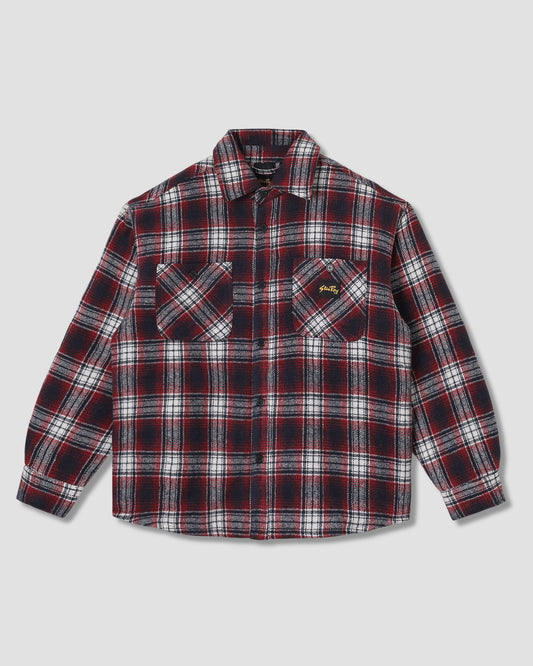 Quilted Plaid Overshirt (Red)