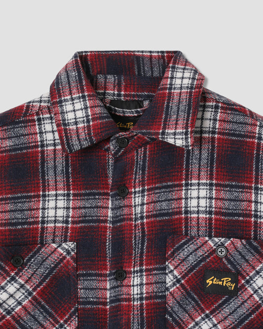 Quilted Plaid Overshirt (Red)