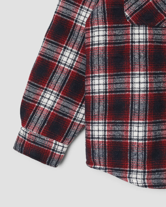 Quilted Plaid Overshirt (Red)