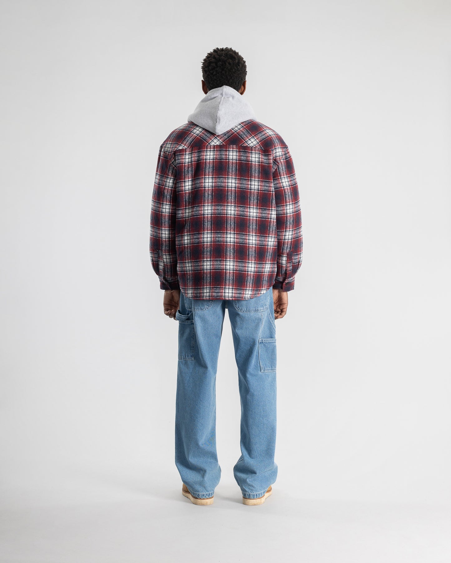 Quilted Plaid Overshirt (Red)