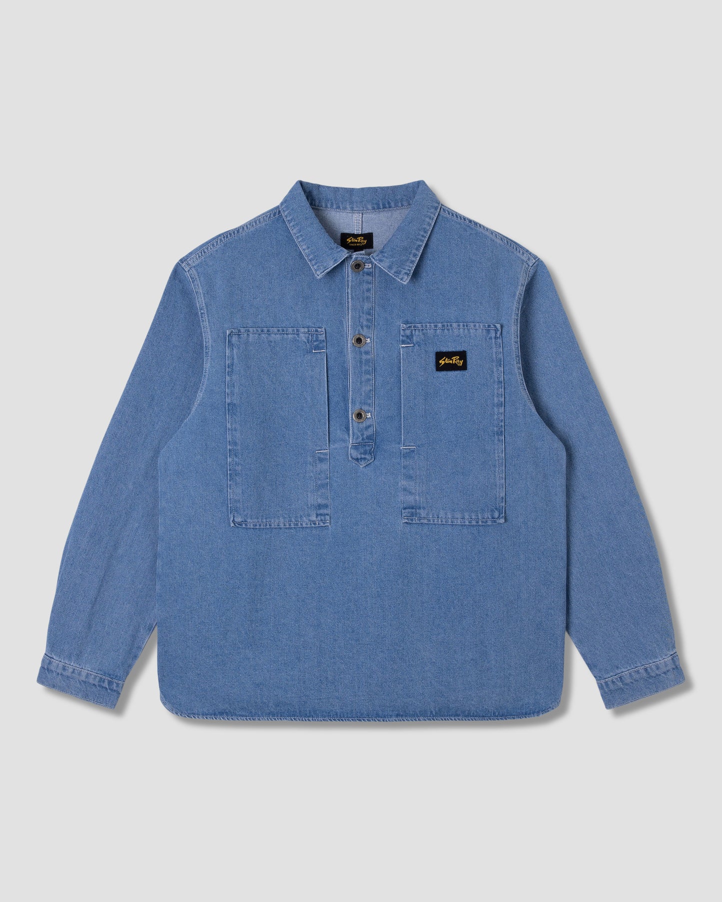 Painters Pop Over Shirt (Mid Stone Denim)