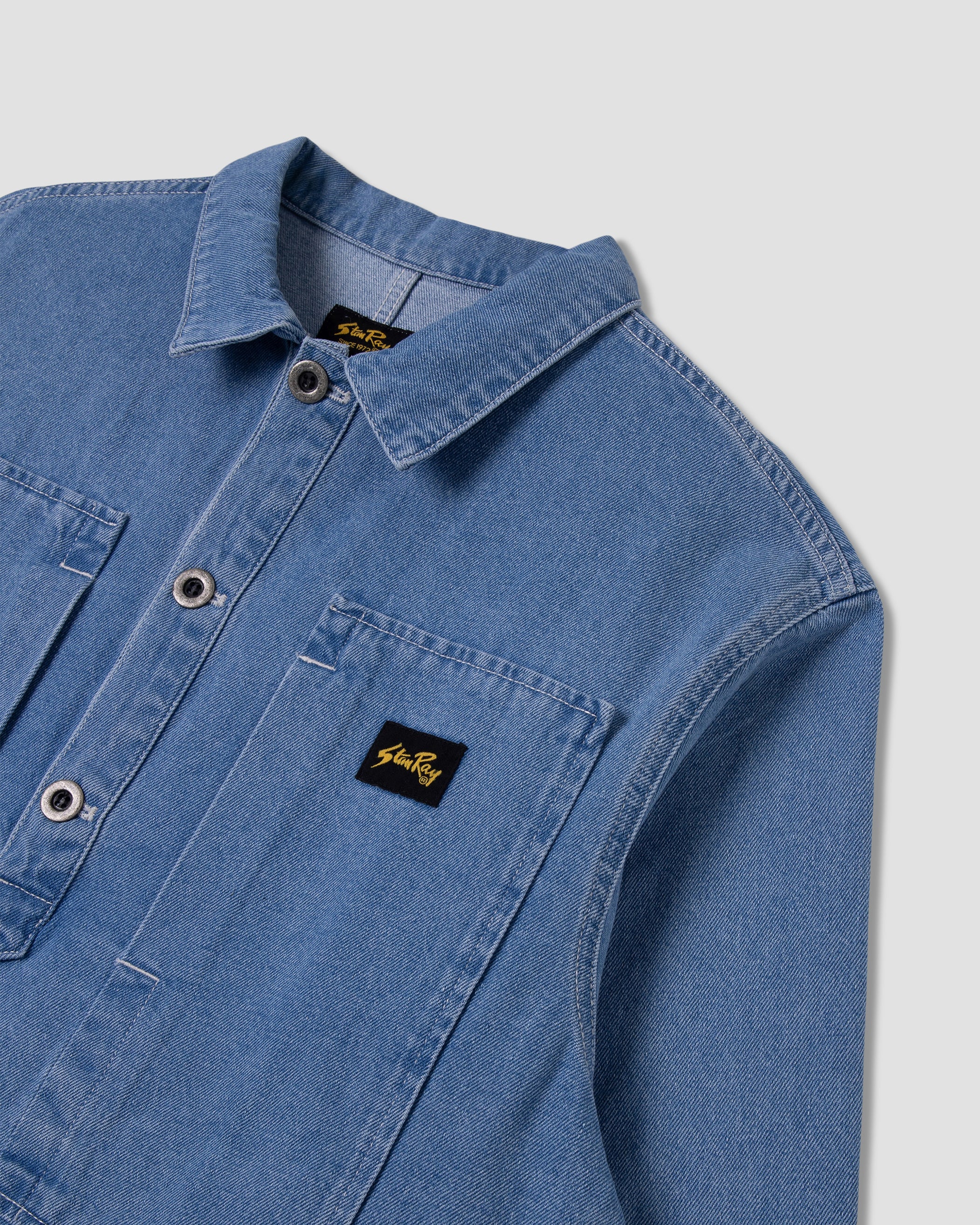 Painters Pop Over Shirt (Mid Stone Denim)