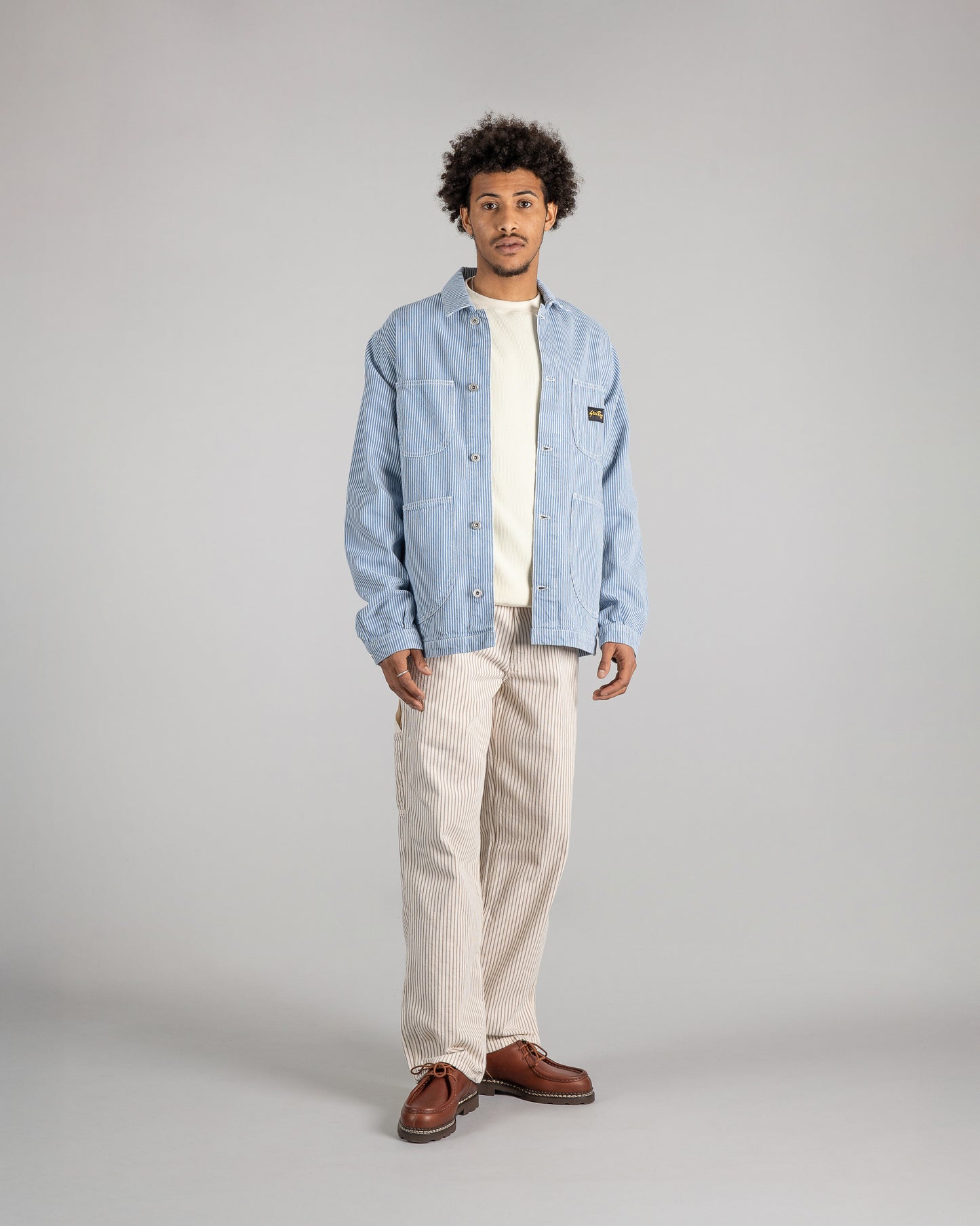 Coverall Jacket (Washed Hickory Stripe)