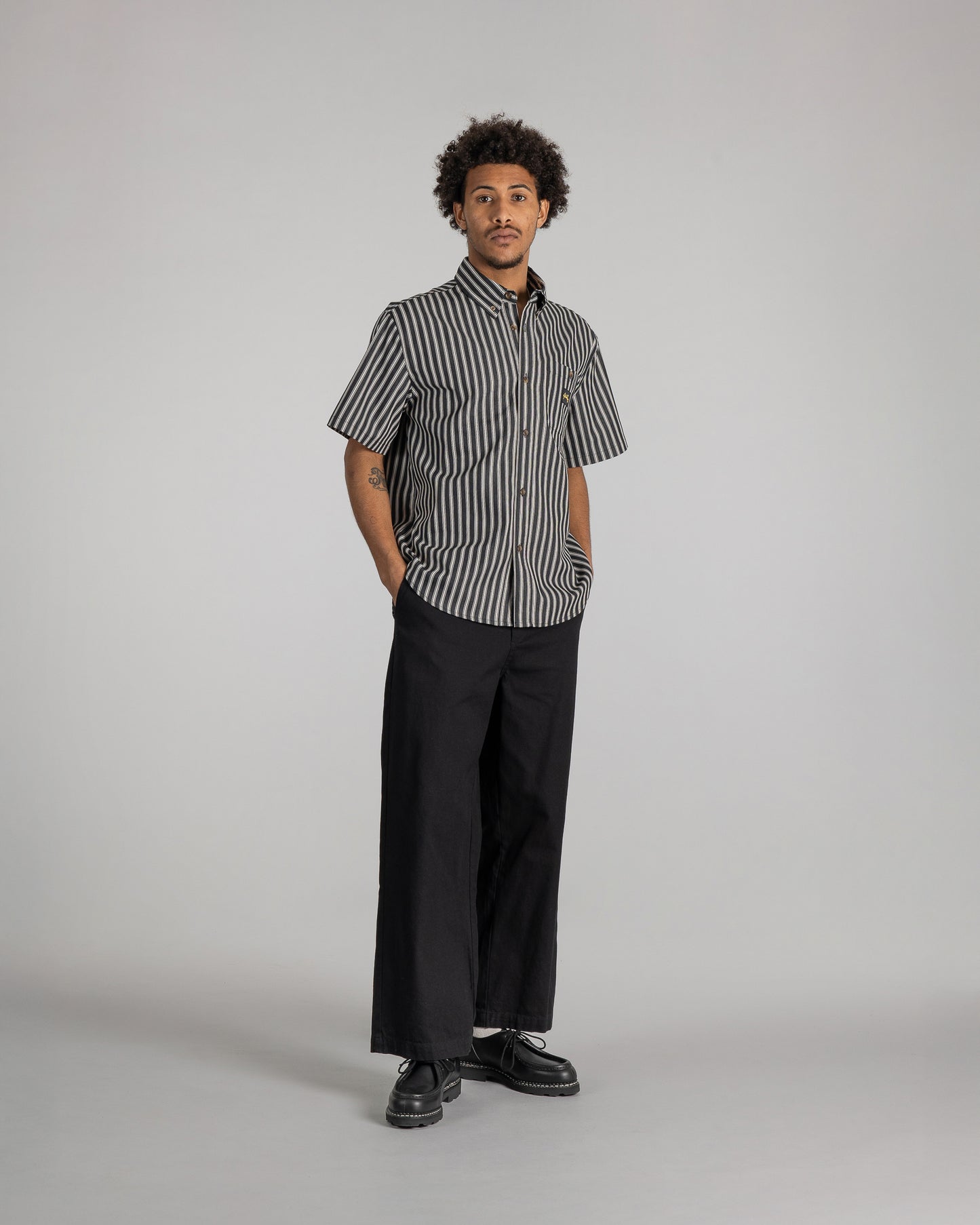 Flannel Shirt (Charcoal Stripe)
