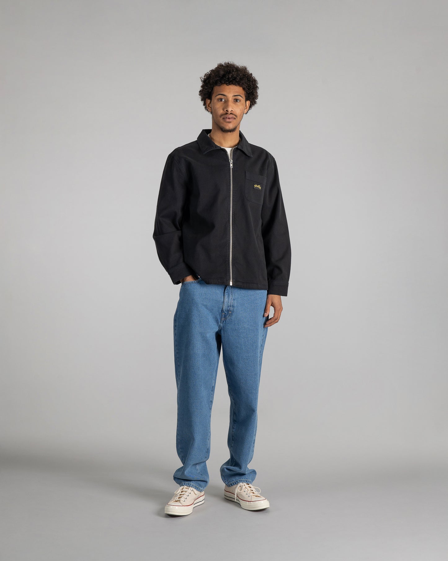 Zip Shirt (toile noire délavée)