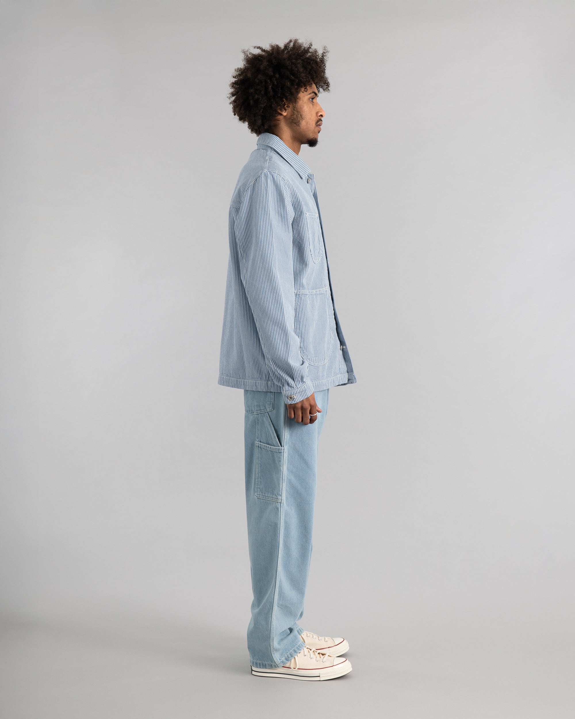 Coverall Jacket Core (Washed Hickory Stripe)