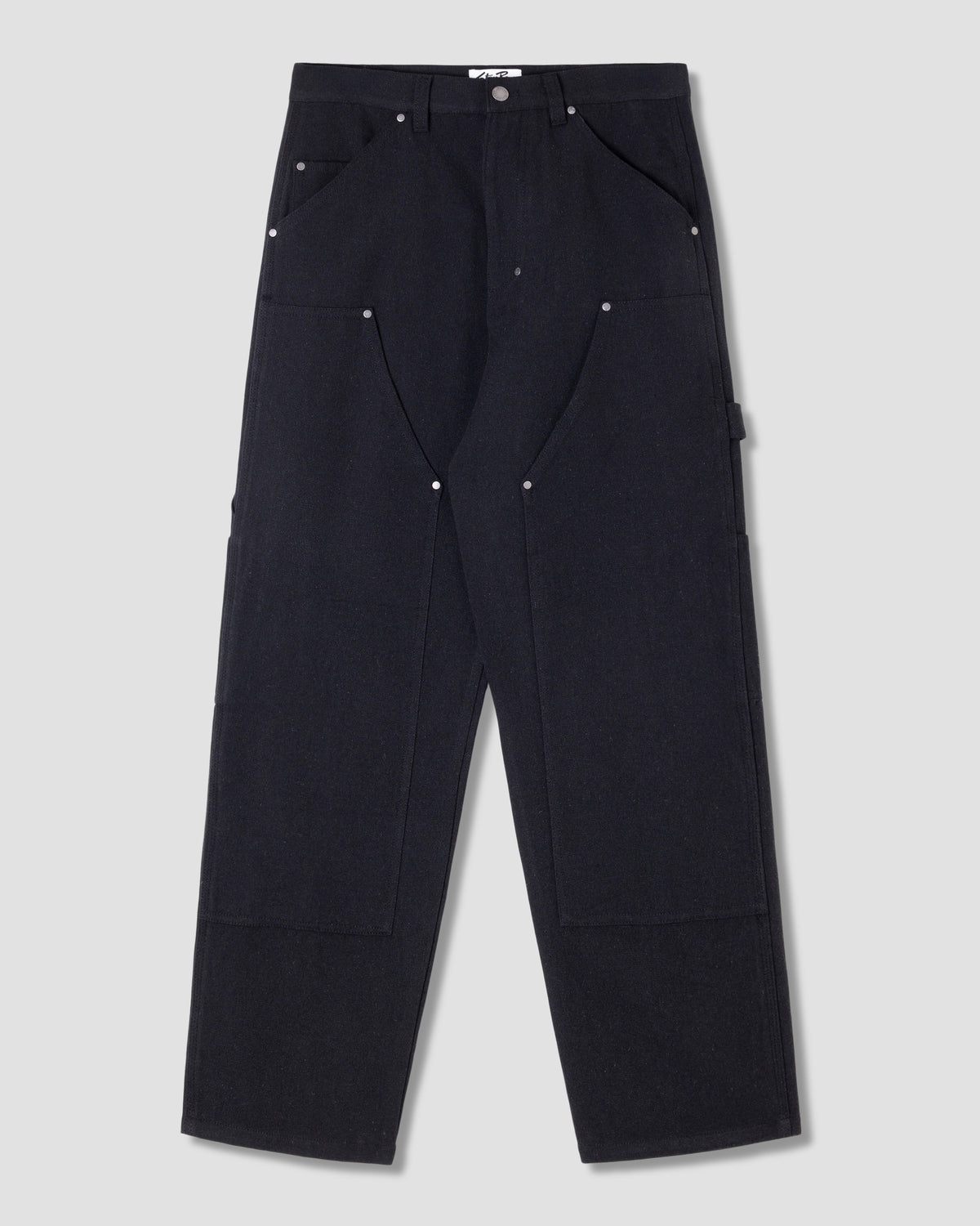 Straight Double Knee Pant (Black)