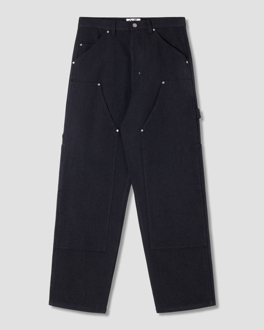 Straight Double Knee Pant (Black)