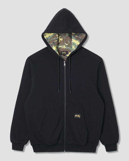 Thermal Lined Zip Hood (Washed Black)