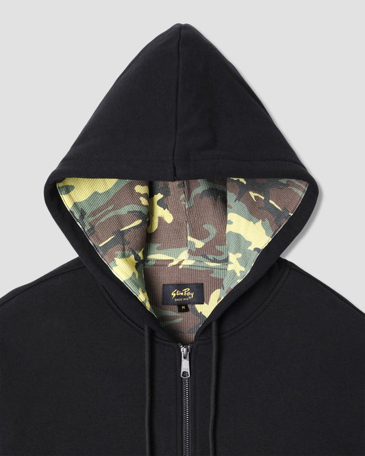 Thermal Lined Zip Hood (Washed Black)