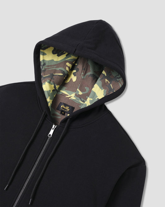 Thermal Lined Zip Hood (Washed Black)