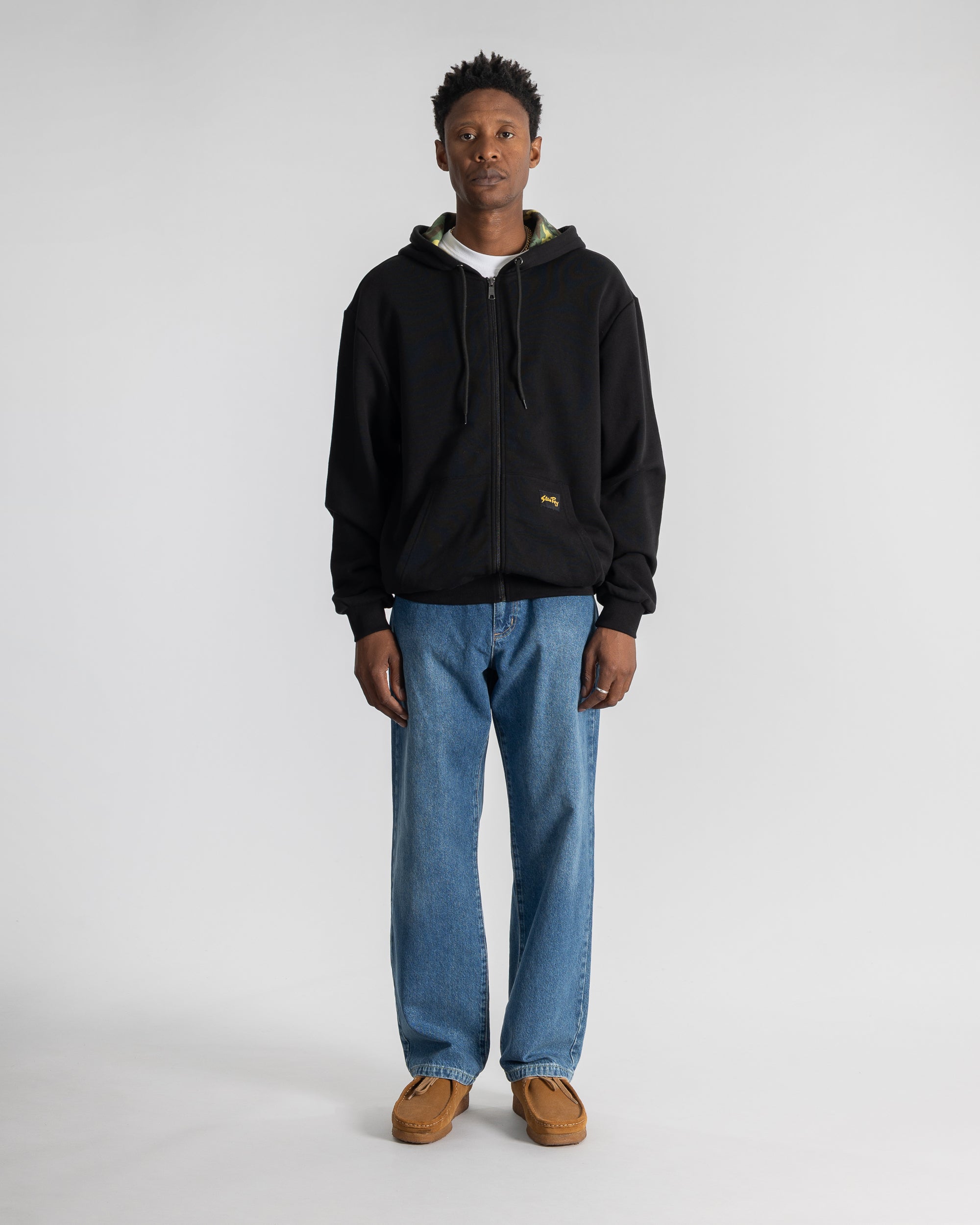 Thermal Lined Zip Hood (Washed Black)