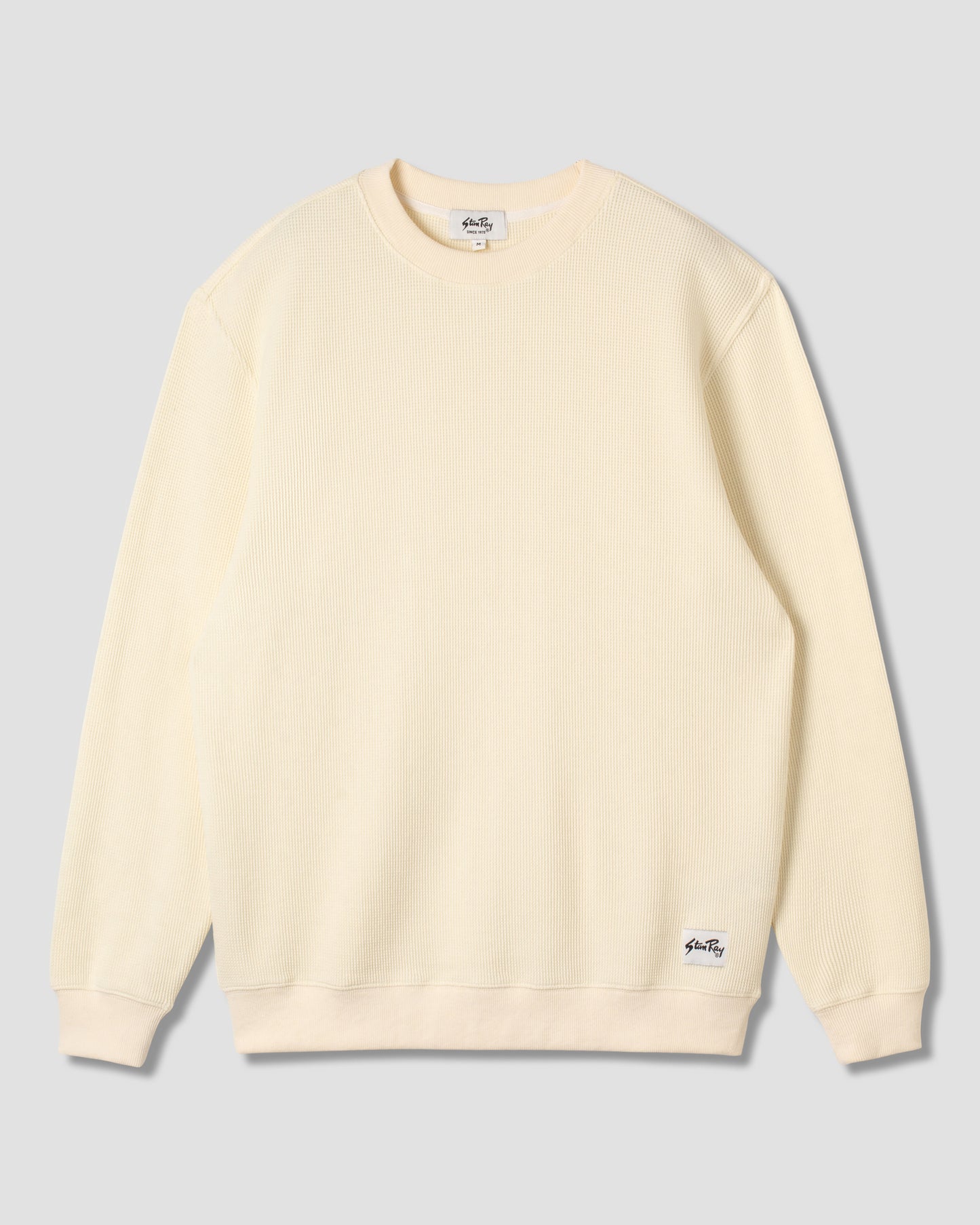Langarmshirt mit Rundhalsausschnitt und Waffelmuster (Natur)
