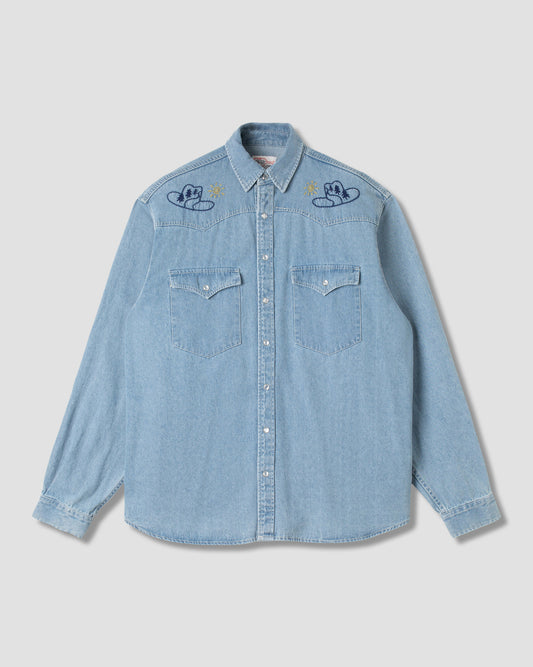 Westernhemd (Stonewashed mit Stickerei)