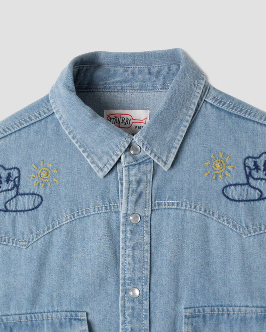 Westernhemd (Stonewashed mit Stickerei)
