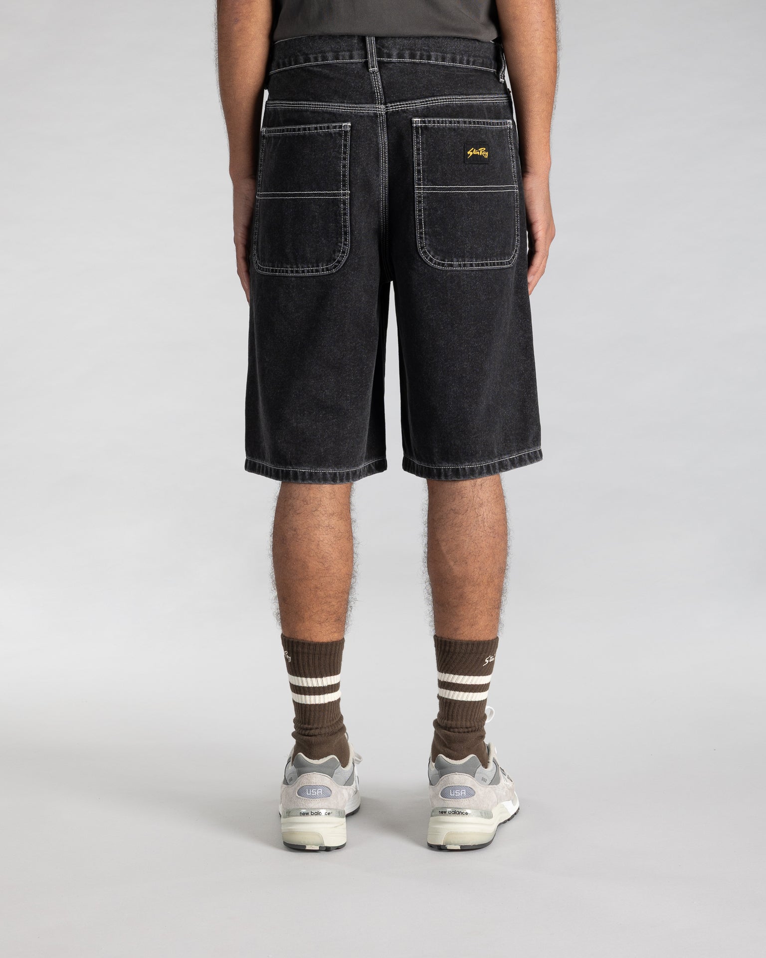 Wide 5 Short (Washed Black Denim)