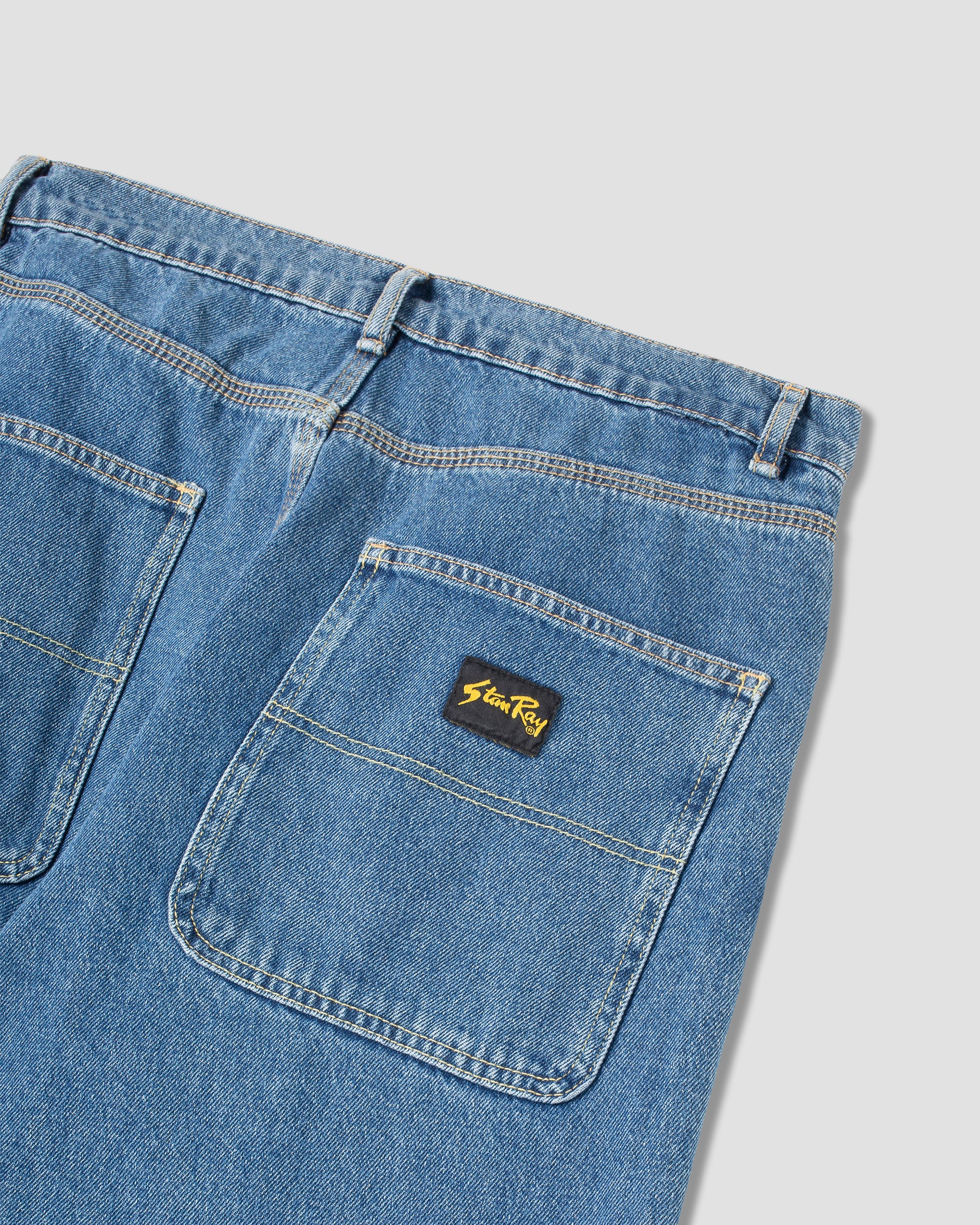 Weite 5-Jeans (schwerer Stone-Wash-Denim)