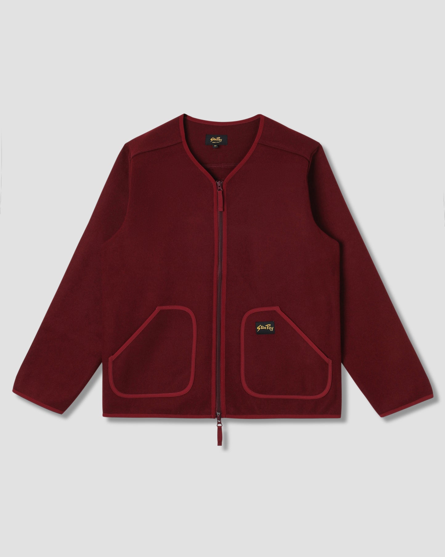 Wool Fleece Cardigan (Dark Red Heather)