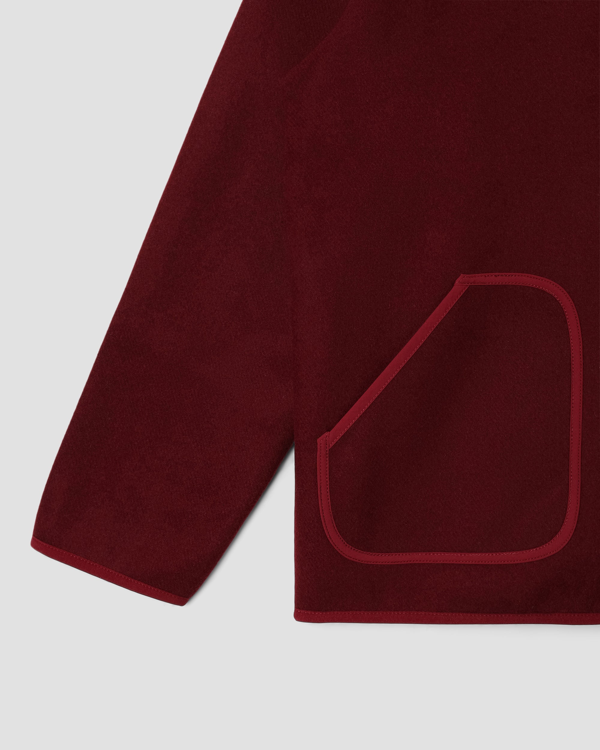 Wool Fleece Cardigan (Dark Red Heather)