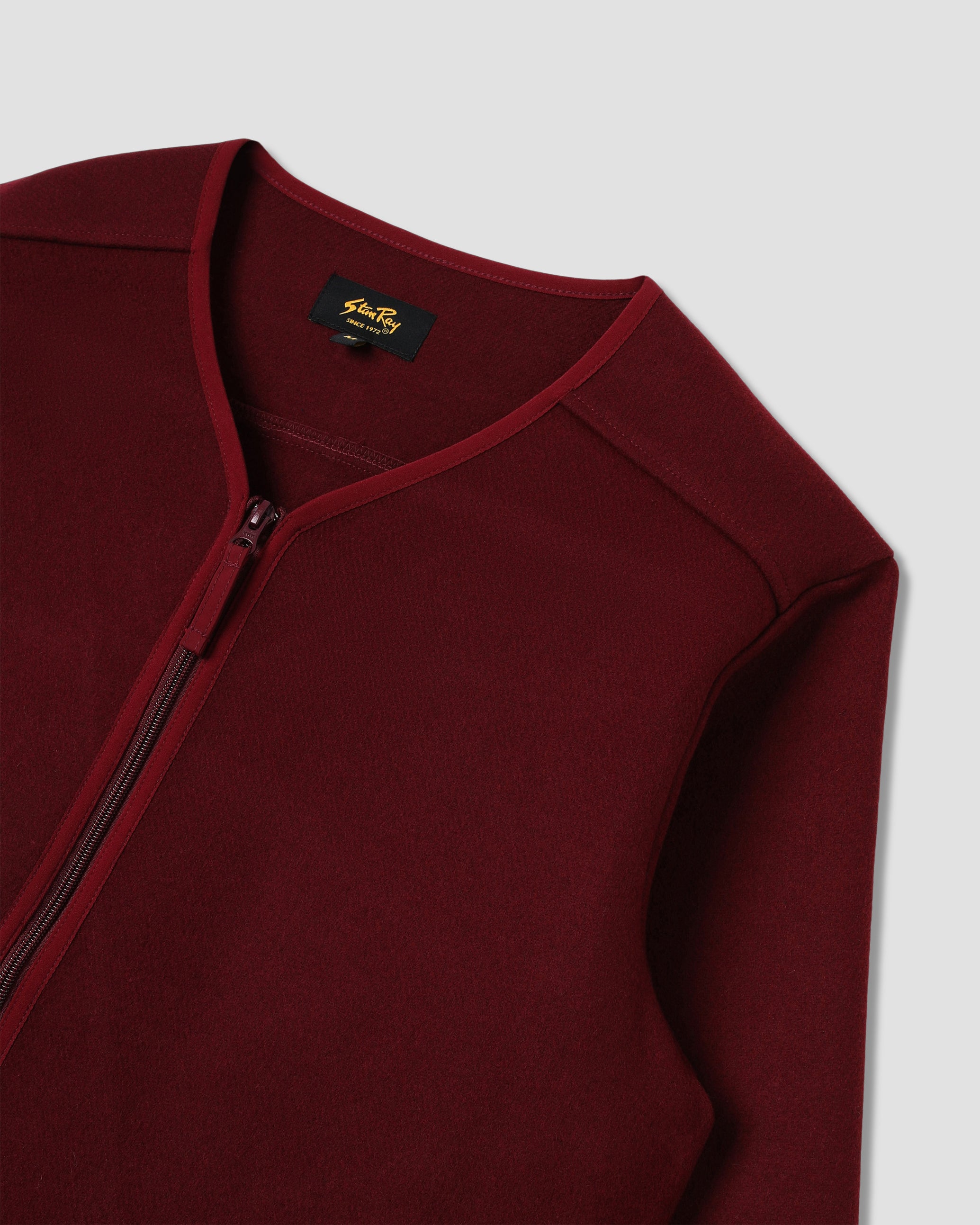 Wool Fleece Cardigan (Dark Red Heather)