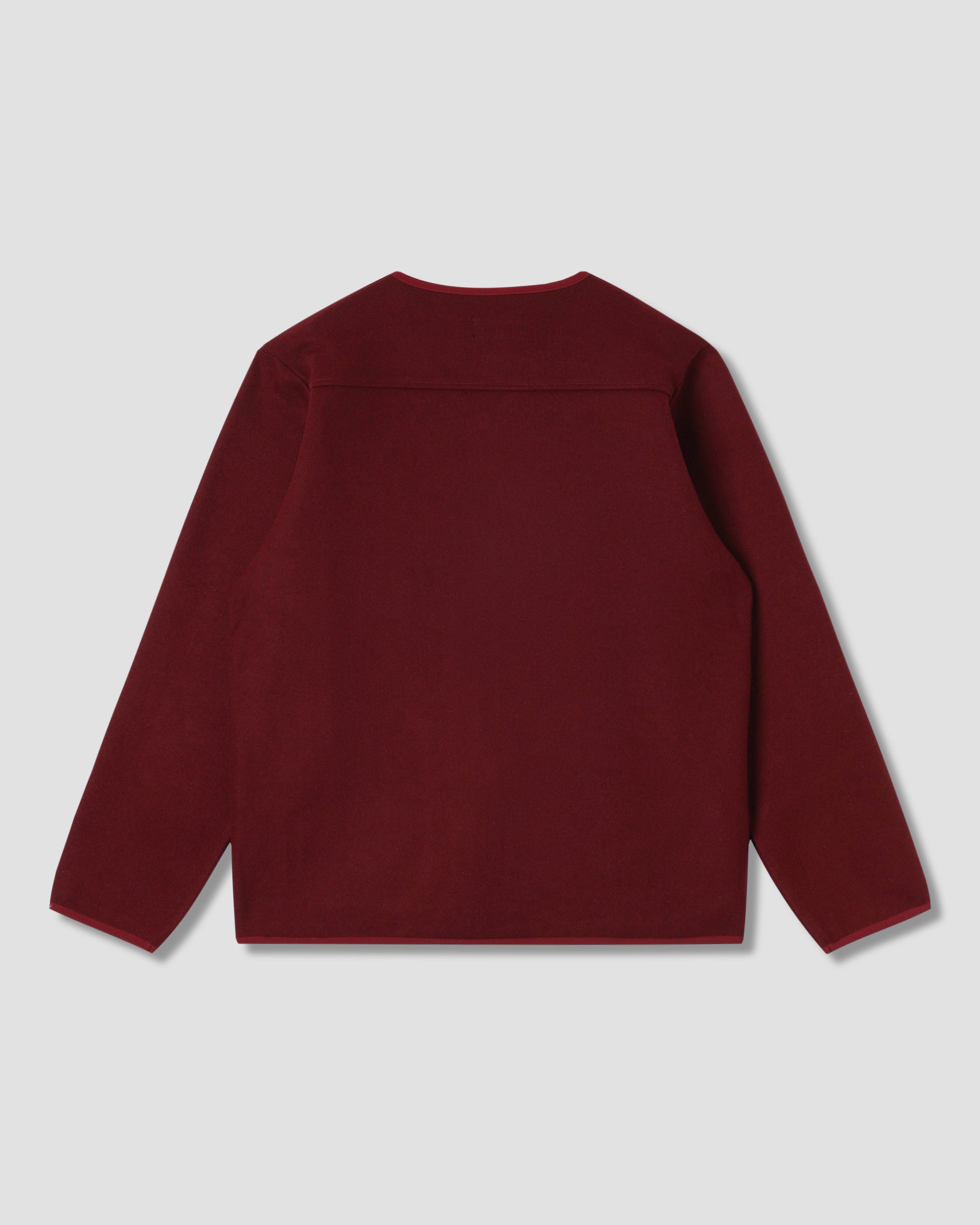 Wool Fleece Cardigan (Dark Red Heather)