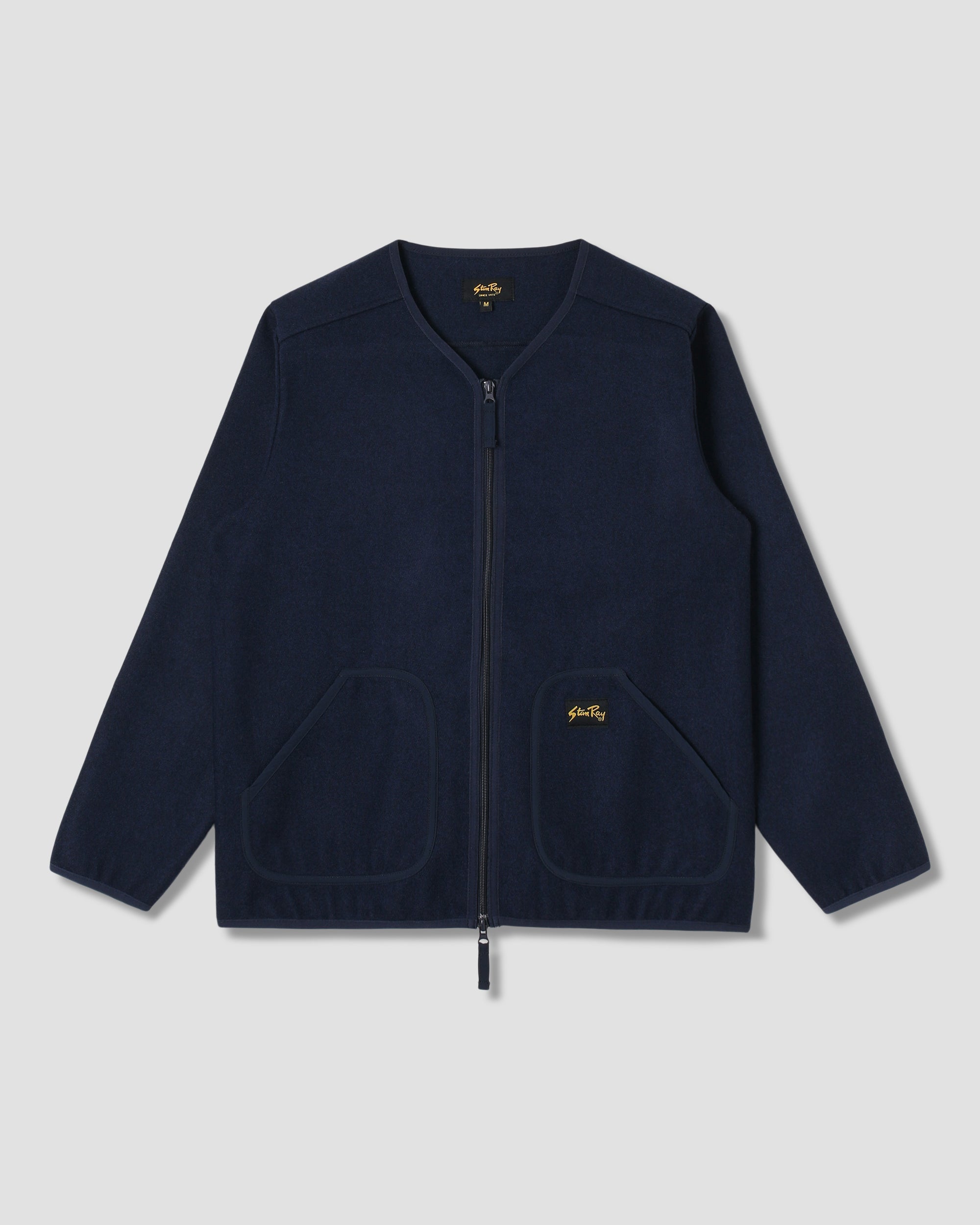 Wool Fleece Cardigan (Navy Heather)