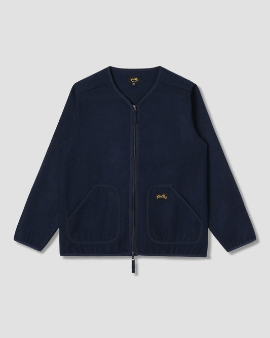Wool Fleece Cardigan (Navy Heather)