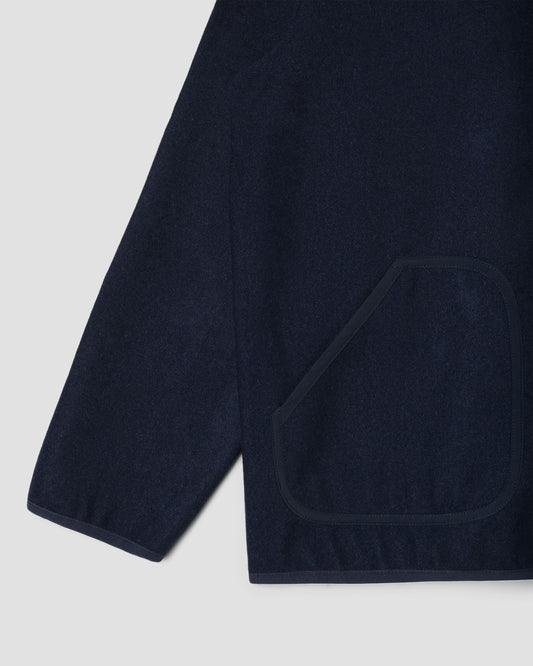 Wool Fleece Cardigan (Navy Heather)