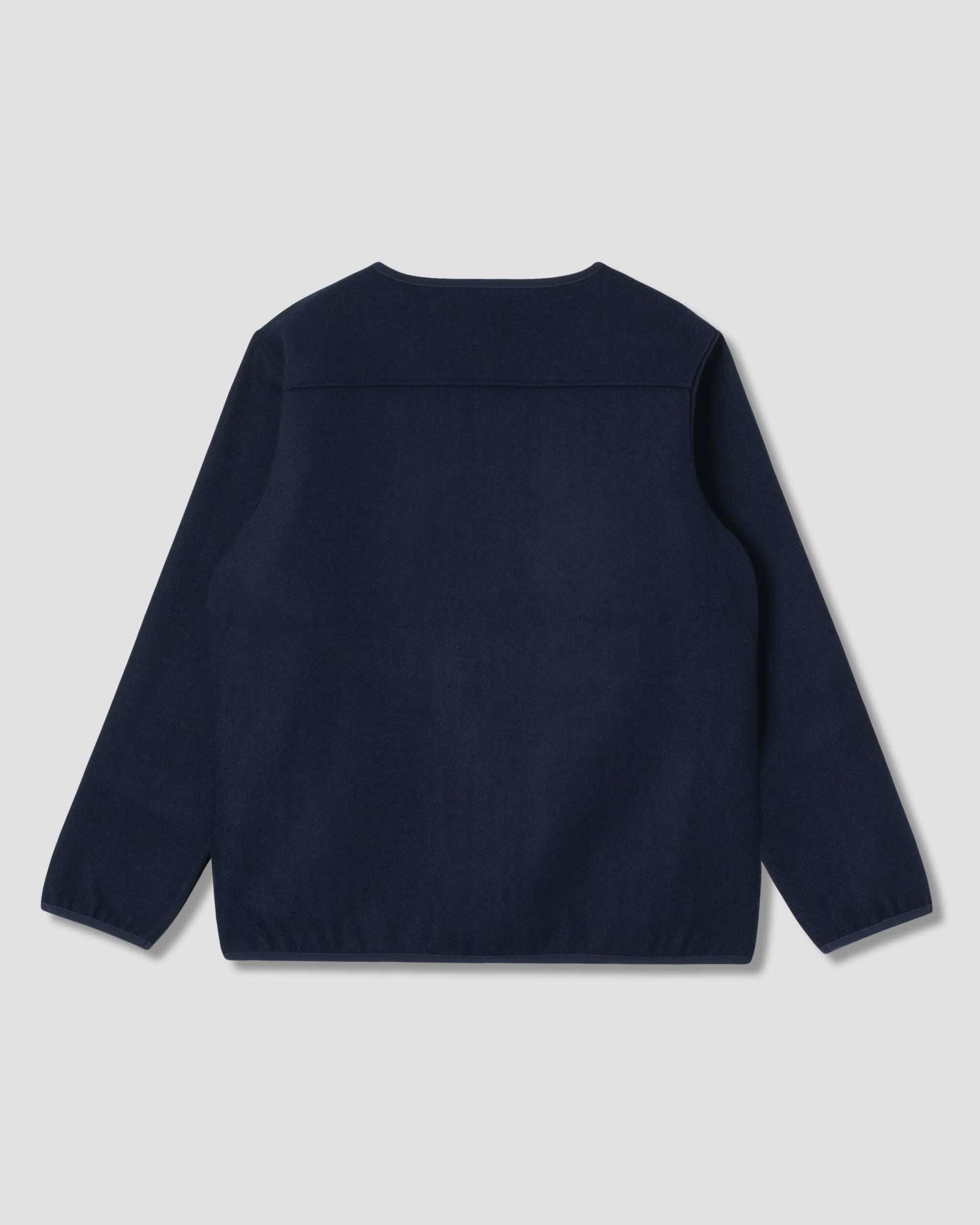 Wool Fleece Cardigan (Navy Heather)