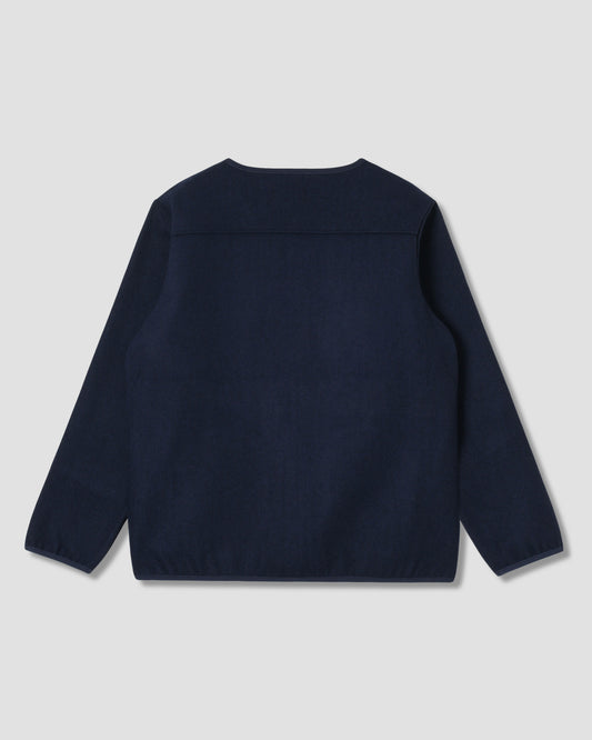 Wool Fleece Cardigan (Navy Heather)