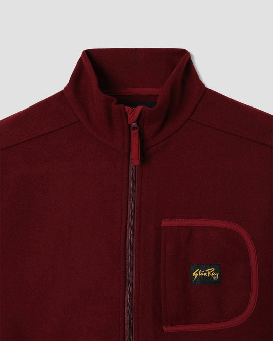 Wool Fleece Jacket (Dark Red Heather)