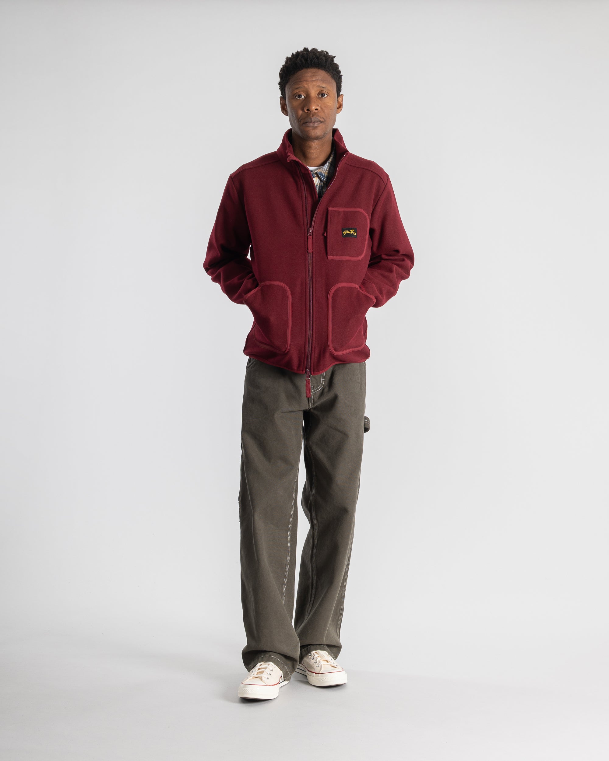 Wool Fleece Jacket (Dark Red Heather)