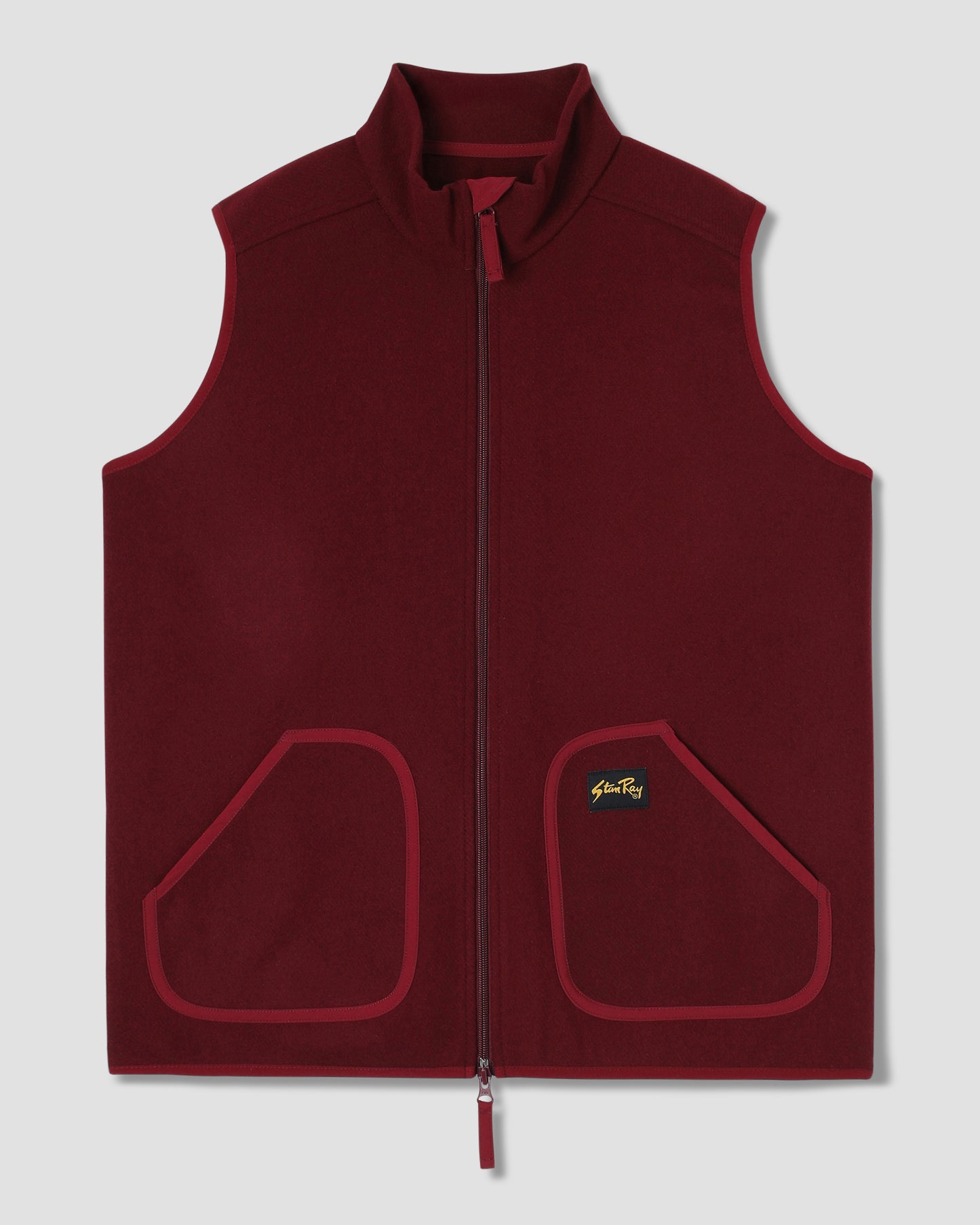 Wool Fleece Vest (Dark Red Heather )