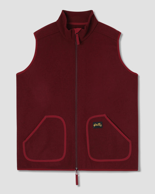 Wool Fleece Vest (Dark Red Heather )