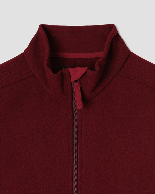 Wool Fleece Vest (Dark Red Heather )