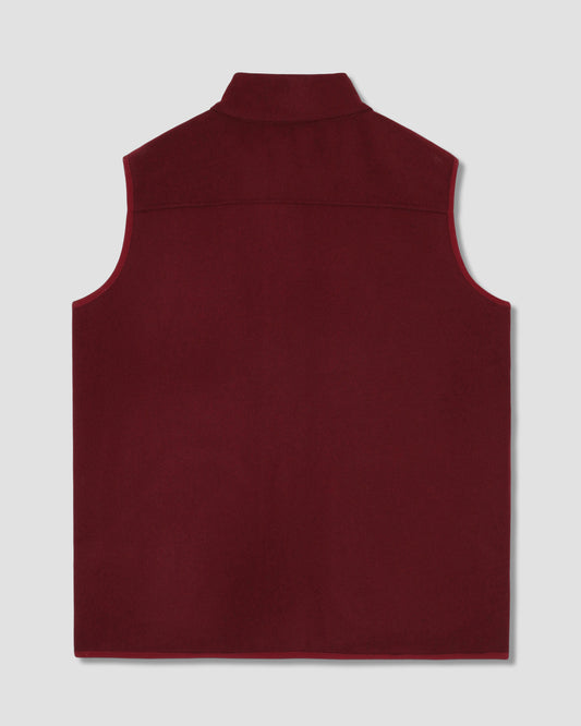 Wool Fleece Vest (Dark Red Heather )