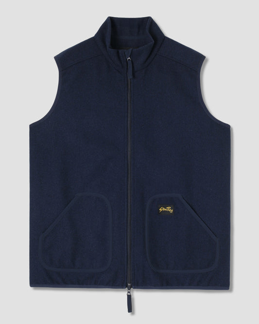 Wool Fleece Vest (Navy Heather)